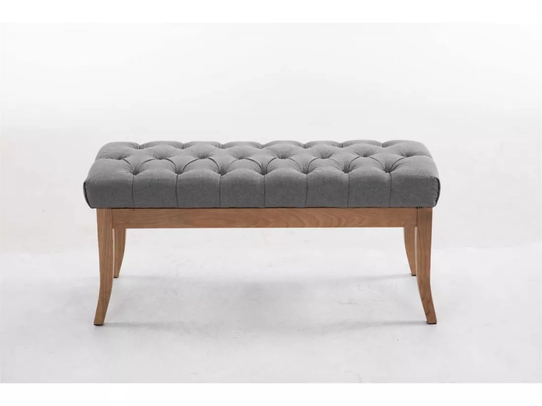 Banquette - Tissu & Bois - Gris - Ramses