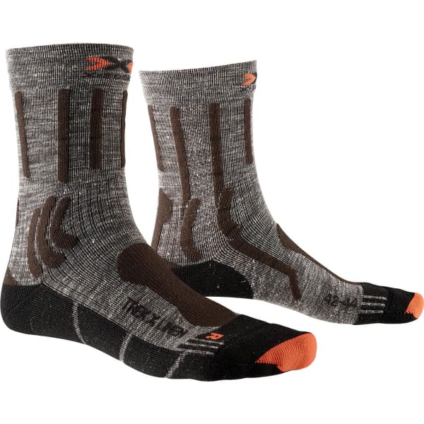 Chaussette randonnée X-SOCKS TREK X LINEN SUEDE SUEDE MELANGE/X-ORANGE/BLACK