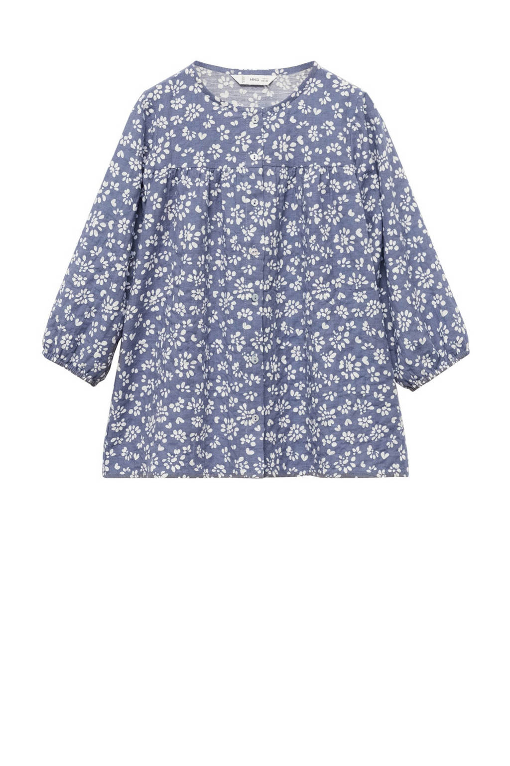 Mango Kids A-lijn jurk met all over print middenblauw