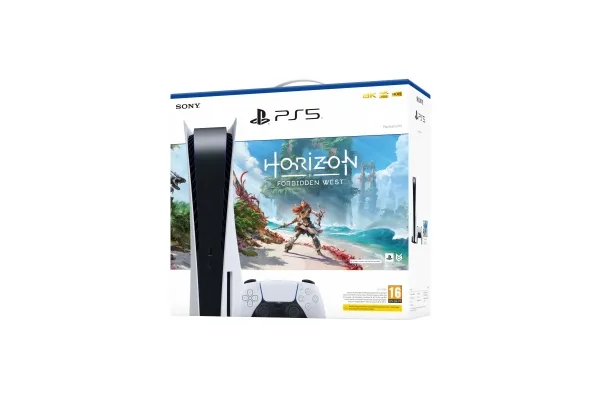 Sony PlayStation 5 Standard   Horizon Forbidden West, PlayStation 5, Sort, Hvid, 16000 MB, GDDR6, AMD, AMD Ryzen Zen 2