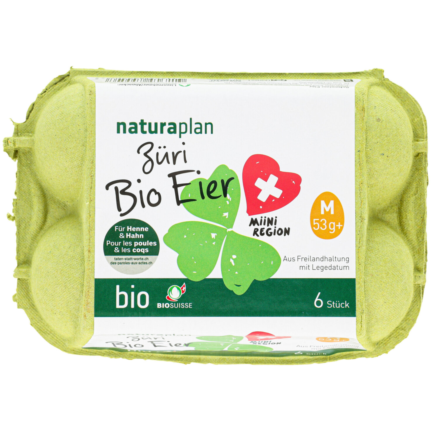 Naturaplan Bio Regio Eier Züribiet 53g+ 6 Stück