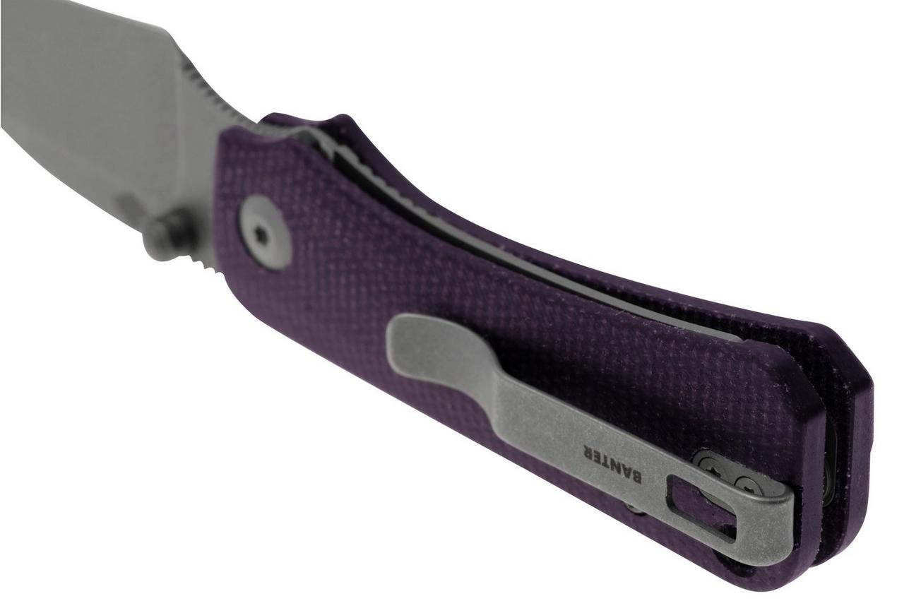 Civivi Baby Banter Wharncliffe C19068SC-2, Nitro-V, Purple Micarta, zakmes, Ben Petersen design