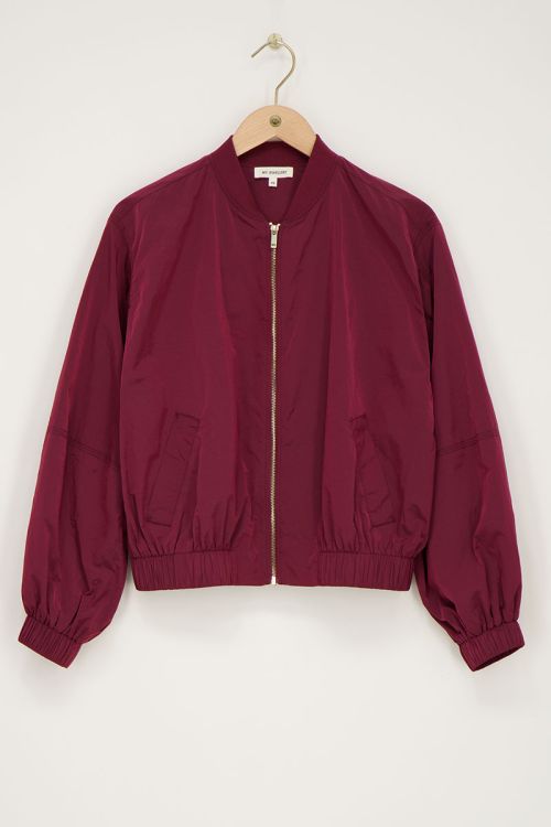 Burgundy bomber jacket