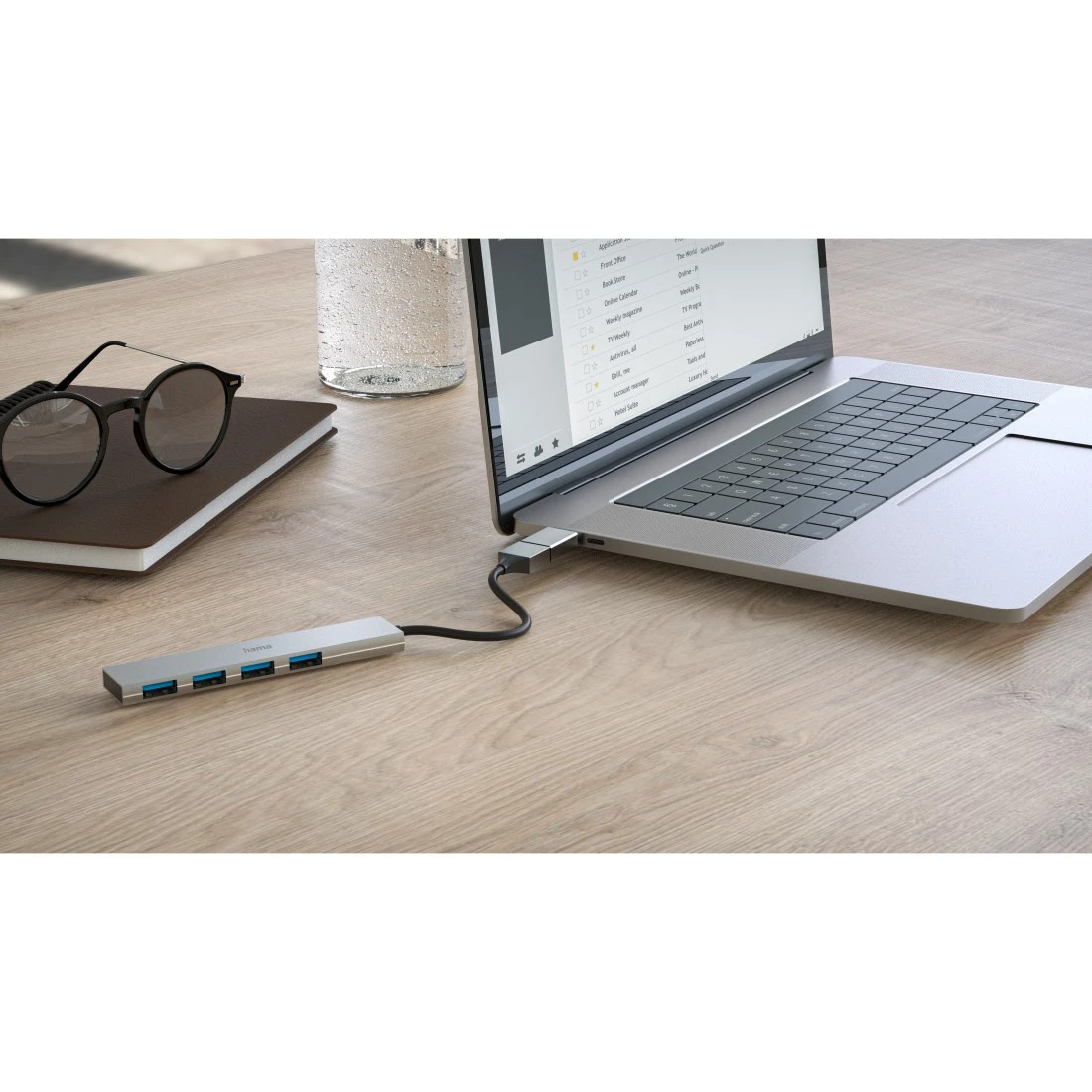 (5 Gbit/s) USB C / USB 3.0 4-fach Multiport Adapter Highspeed Aluminium Hub (00200141) - Grau
