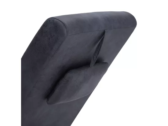 Prolenta Premium - Chaise longue avec oreiller Gris Similicuir daim