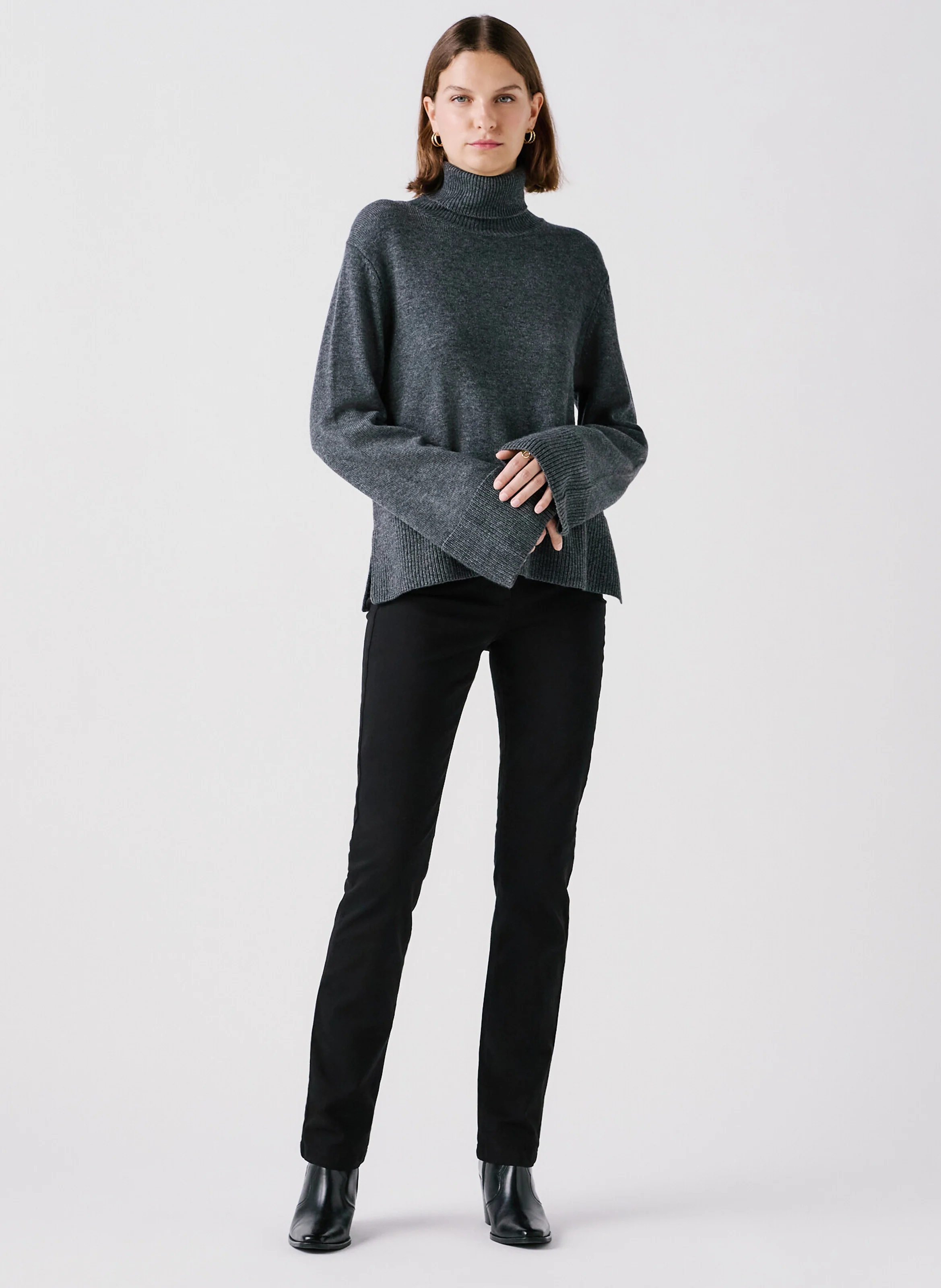 MDARWIN - Pull col roulé en laine mélangée | Gris