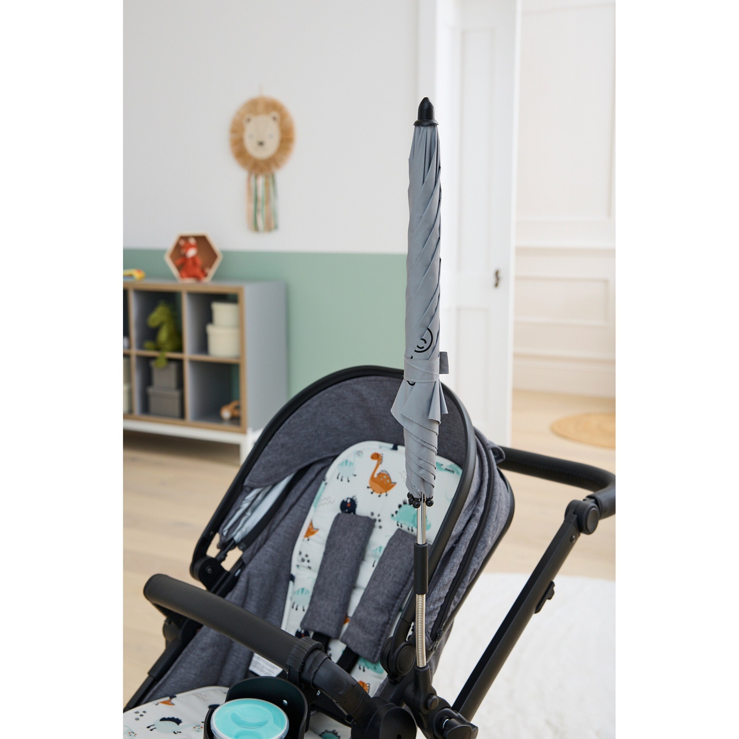 babycab Universal Sonnenschirm für Kinderwagen grau
