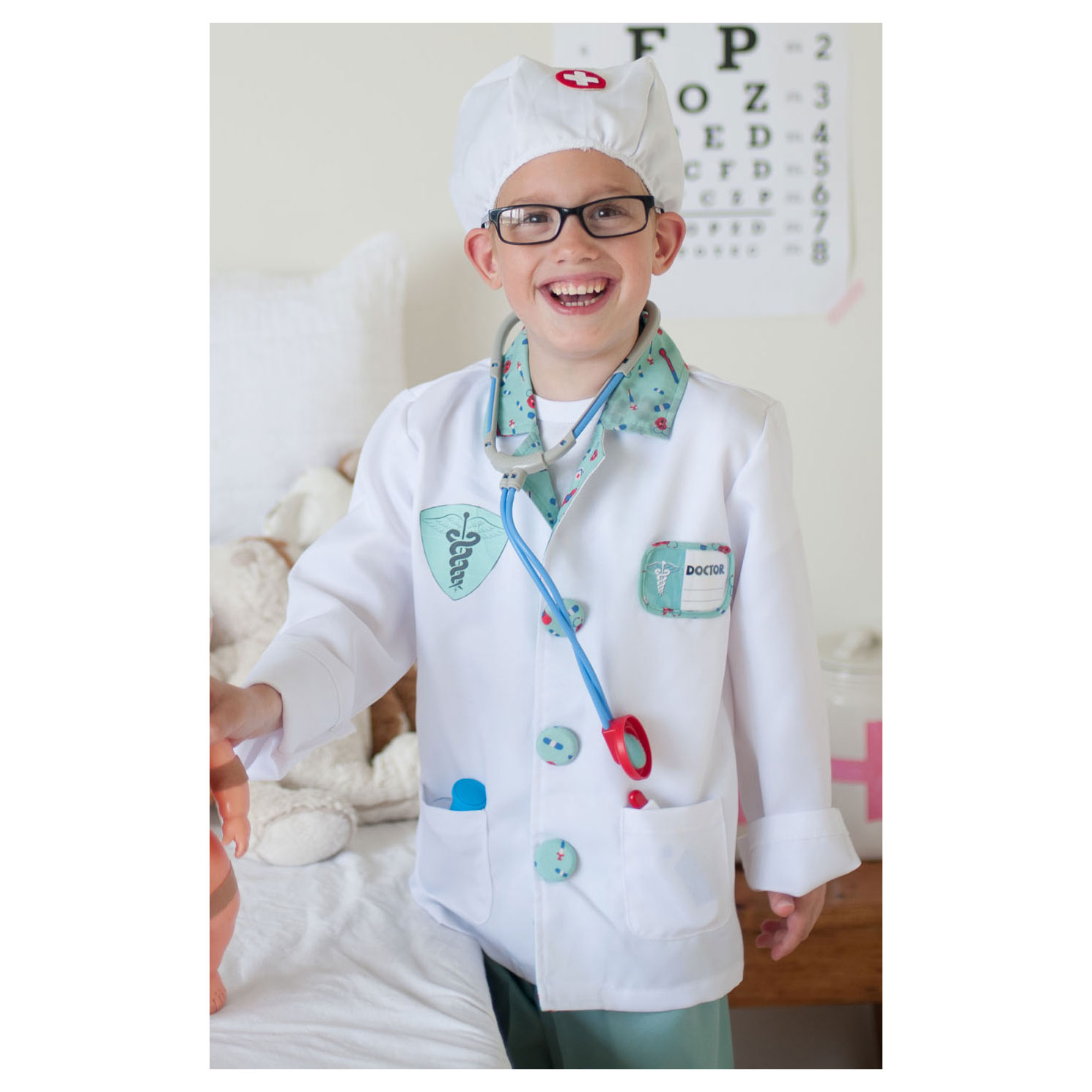 Verkleedset Dokter Groen met Accessoires, 5-6 jaar