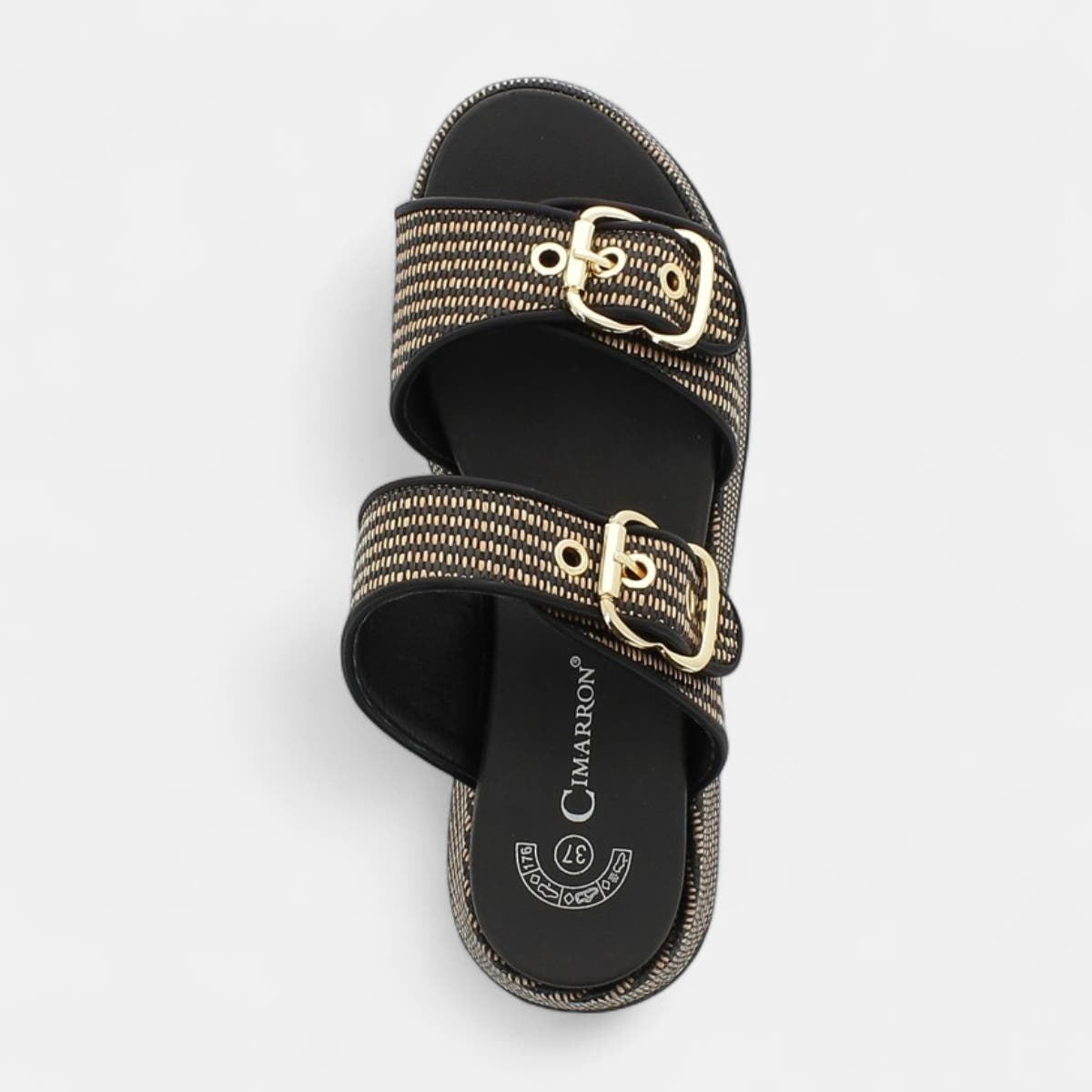 Mules à talon compensé Femme noir