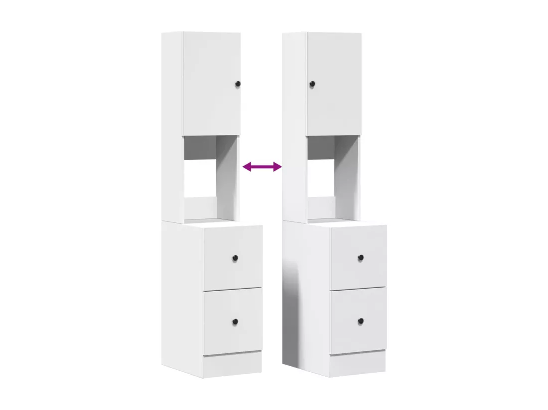 Armoire de cuisine blanc 35x50x180 cm bois d'ingénierie