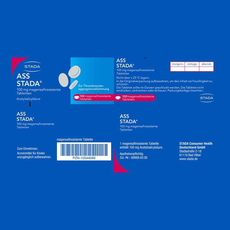 ASS STADA 100 mg magensaftresistente Tabletten, 100 St