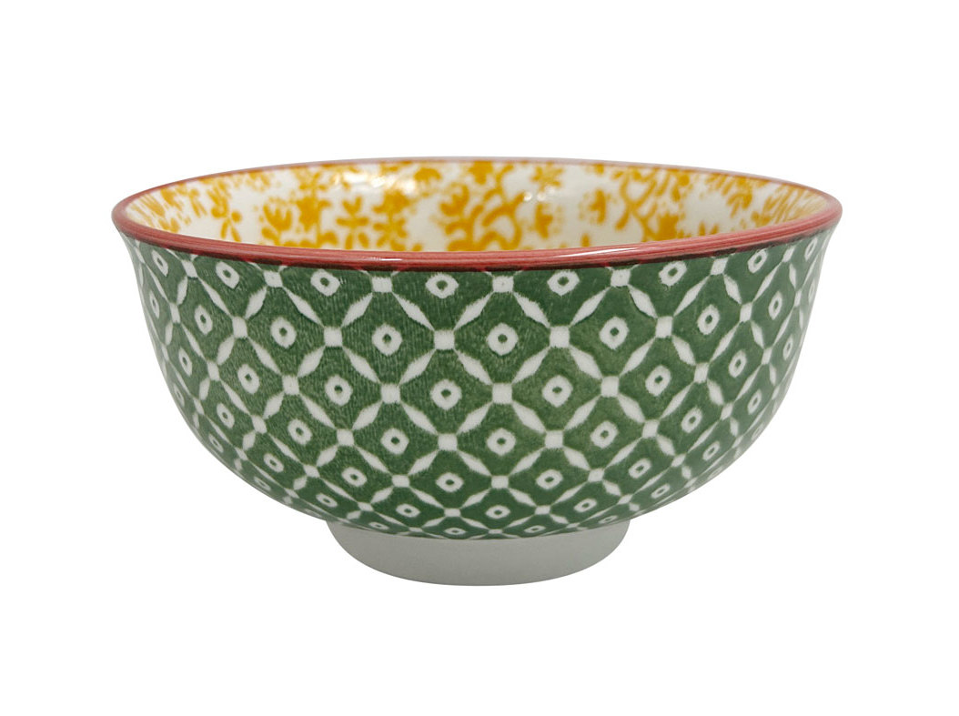 TAÇA PORCELANA ACTUEL AMARELO / VERDE 11CM 29CL