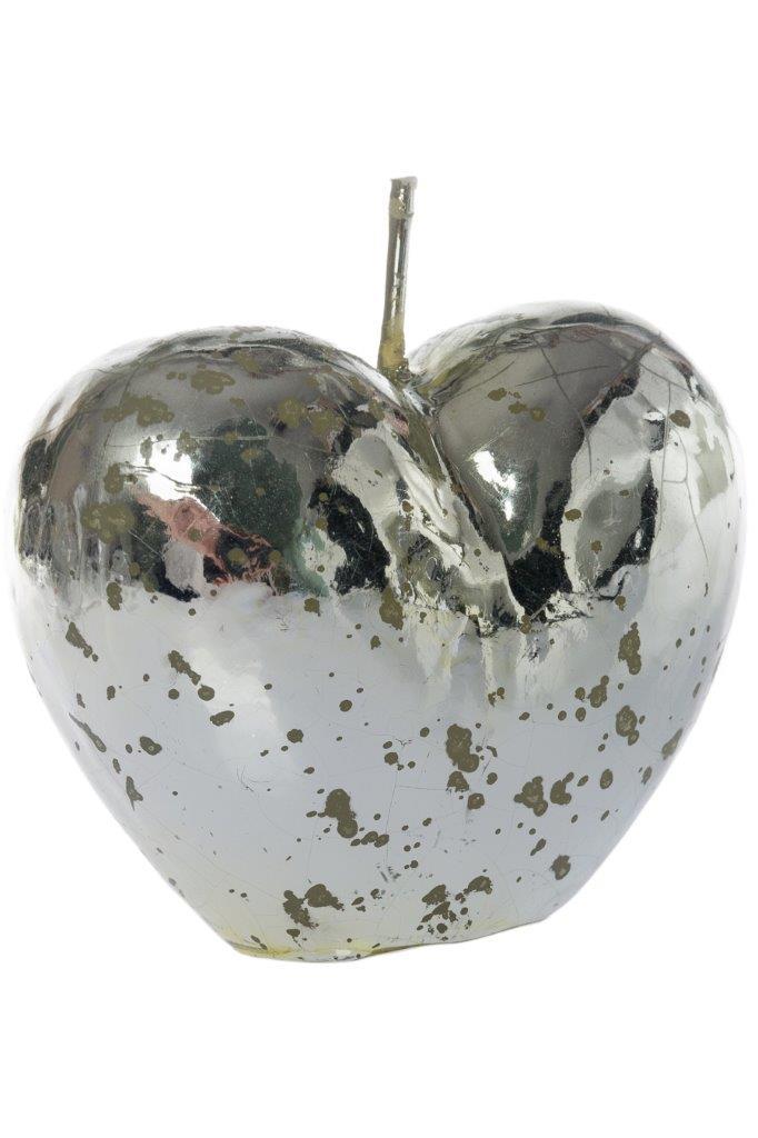Herzkerze - silber - 7 cm