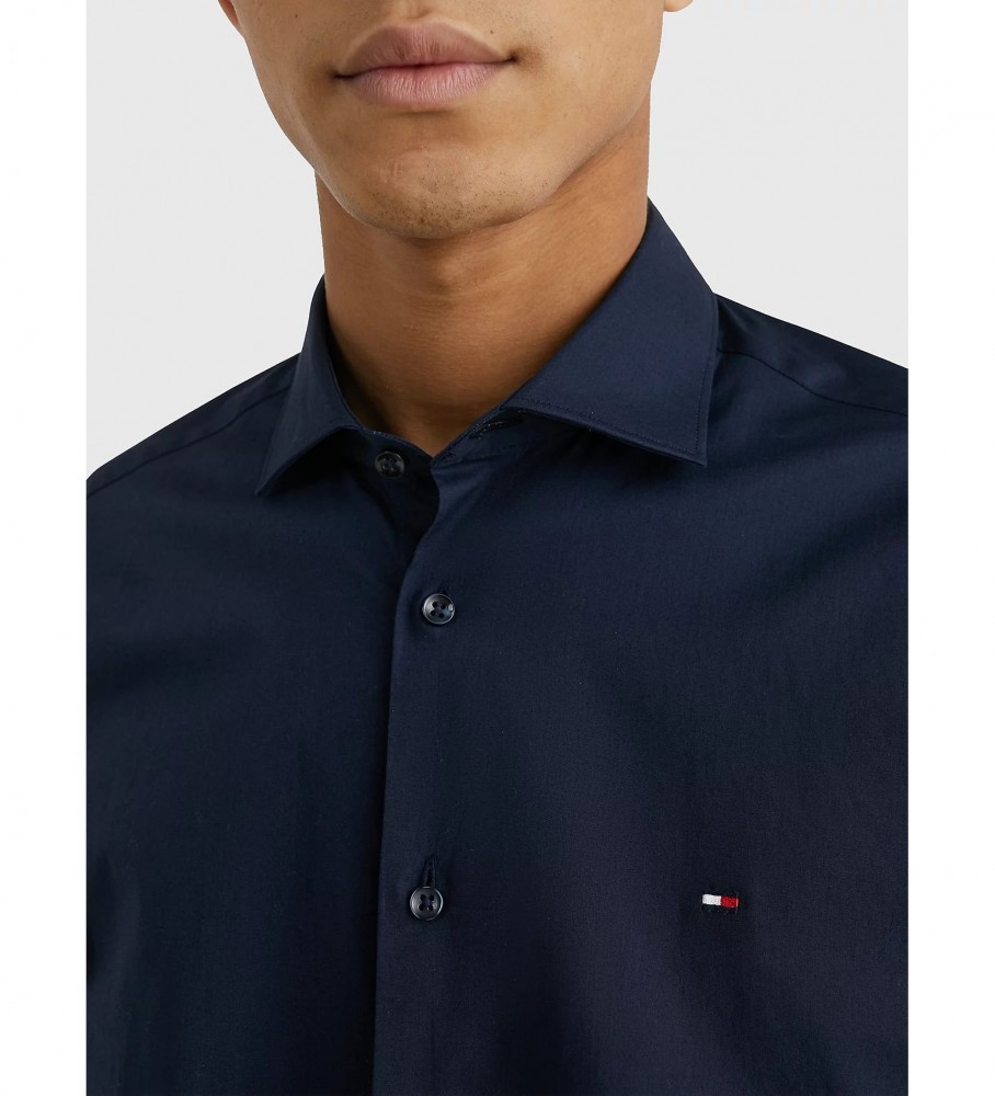 Camisa Tommy Hilfiger TH Flex na cor cinza marinho