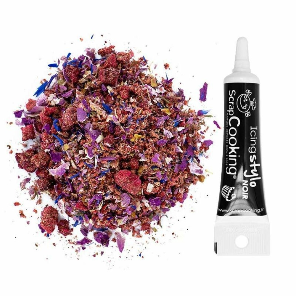 Fleurs d'épices pour chocolat + stylo de glaçage noir