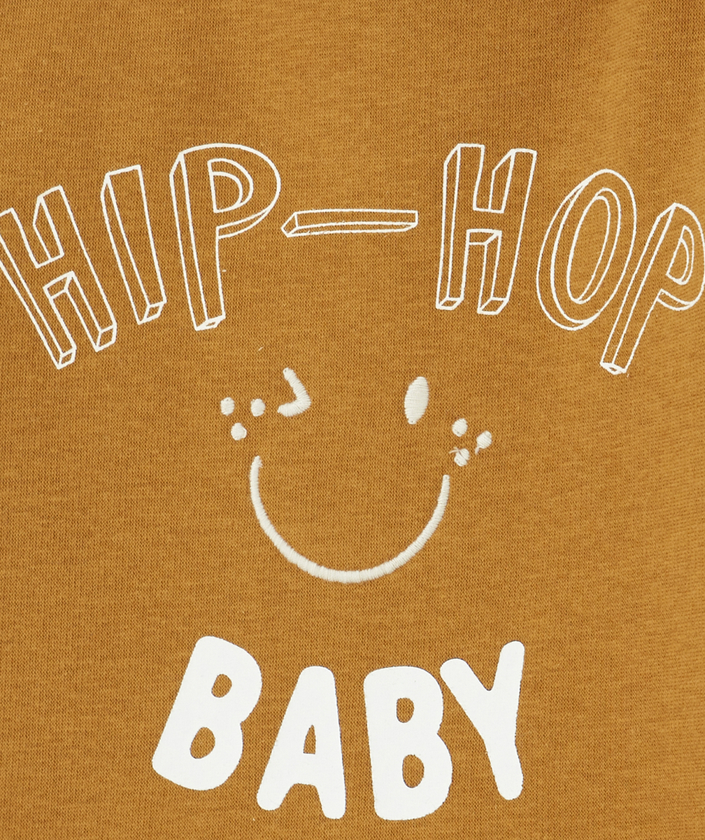 SWEAT HIP-HOP OCRE BÉBÉ GARÇON EN FIBRES RECYCLÉES AVEC COL CHEMISE