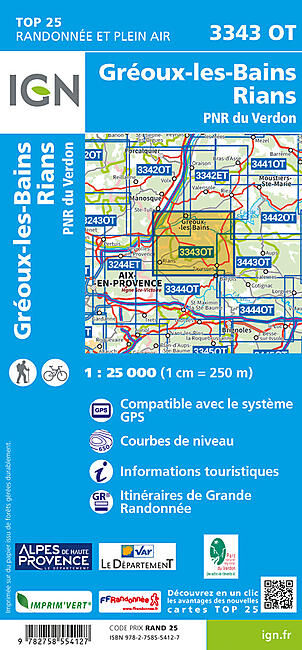 IGN - TOP25 3343OT GREOUX LES BAINS 1 25 000