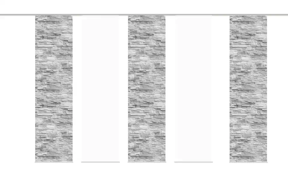 Schiebevorhang Set 5tlg. Grau 5er-Set
