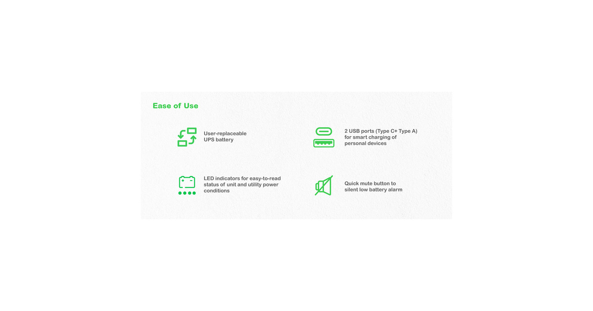 APCBack-UPS BE1050G2-GR - Noodstroomvoeding ups  (Zwart, 8x Schuko, 1050VA, 2 USB opladers, 1 USB)