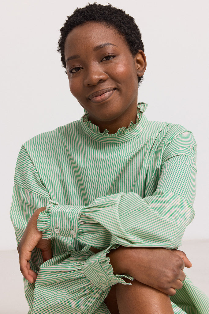 Dyrelle W, Kjole  - Mint Leaf Stripes