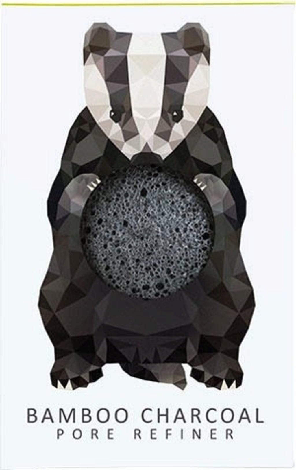 The Konjac Sponge Company  Konjac Mini Pore Refiner Woodland Badger with Bamboo Charcoal