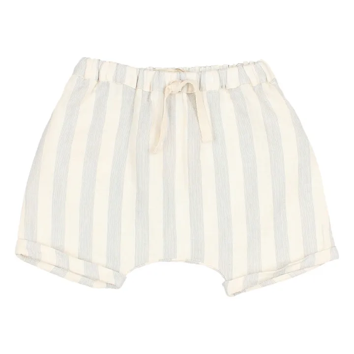 Búho Short Rayé Mousseline Bébé | Gris galet
