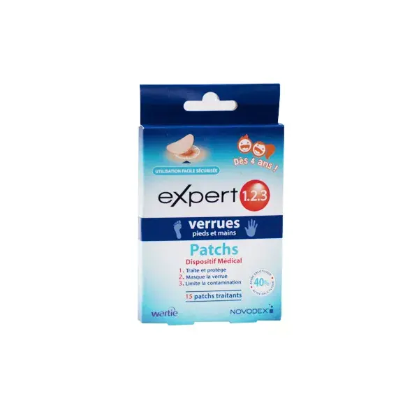 Novodex Expert 1.2.3 Verrues Pieds et Mains 15 patchs