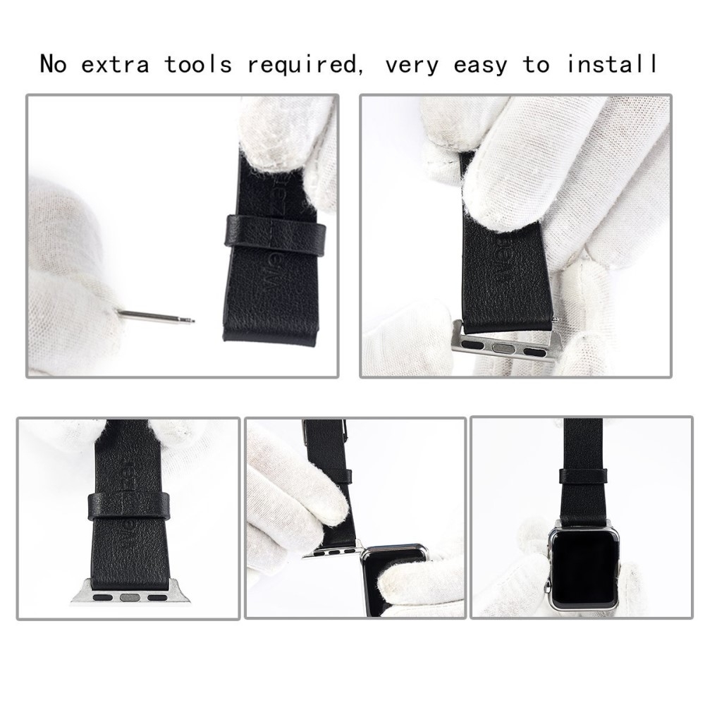 (2er Set) Apple Watch (42/41/40/38 mm) Armband Adapter Verbindungsstück Federverschluss - Schwarz