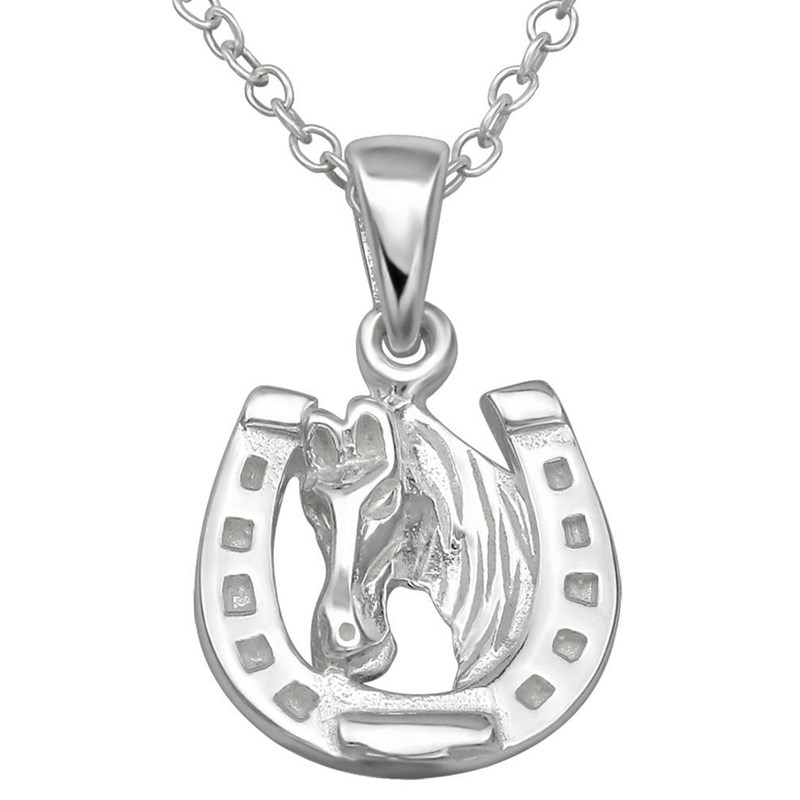 Collier porte bonheur passion équitation en argent 925/1000