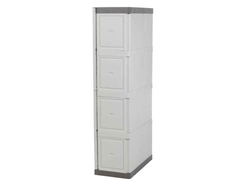 Art Plast Gartenschrank Taupe/Elfenbein Kunststoffschrank mit Besenfach für den Garten, grau-taupe