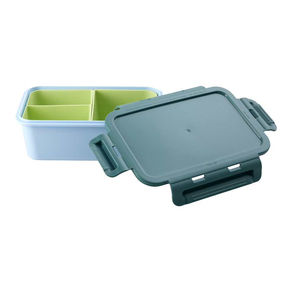 Rice - Lunchbox with 3 Inserts - Green and Soft Blue