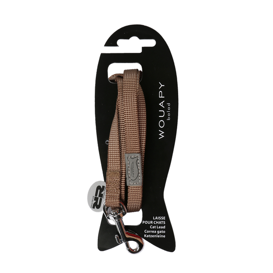 Laisse chat basic line 1,20 m taupe pour chat