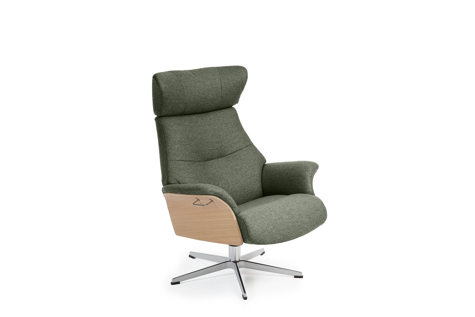 Air lenestol I tekstil Sheford 1383-28 Forrest, høy standard svingfot alu. Skrog i ubehandlet eik