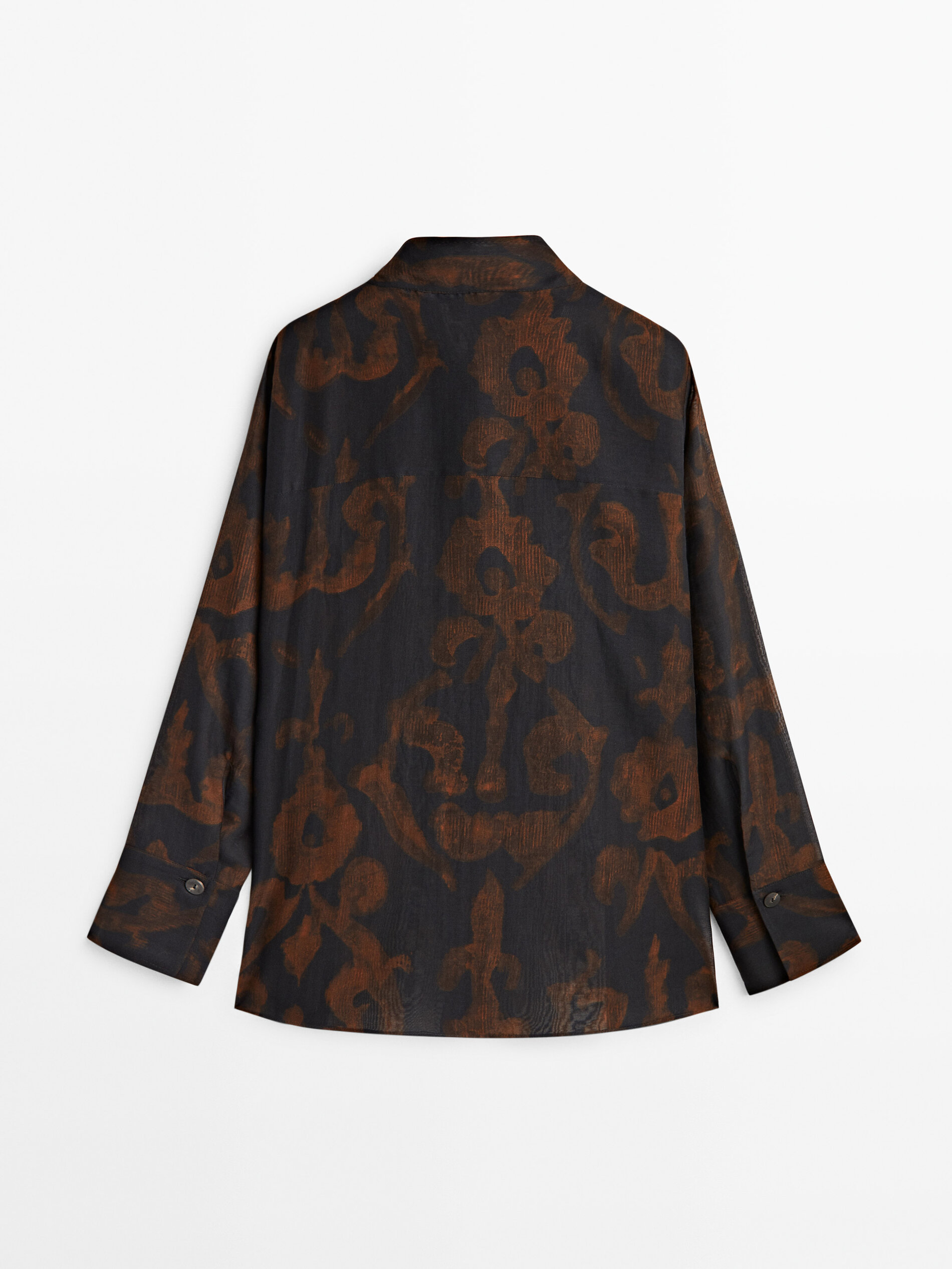 Camisa estampada com algodón seda - AZULÓN