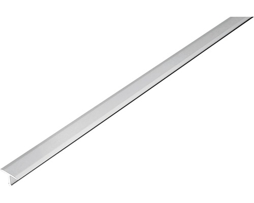 Dural T-Floor aluminium scheidings- en afdekprofiel, lengte 100 cm, hoogte 8 mm, zichtbaar oppervlak 14 mm, zilver