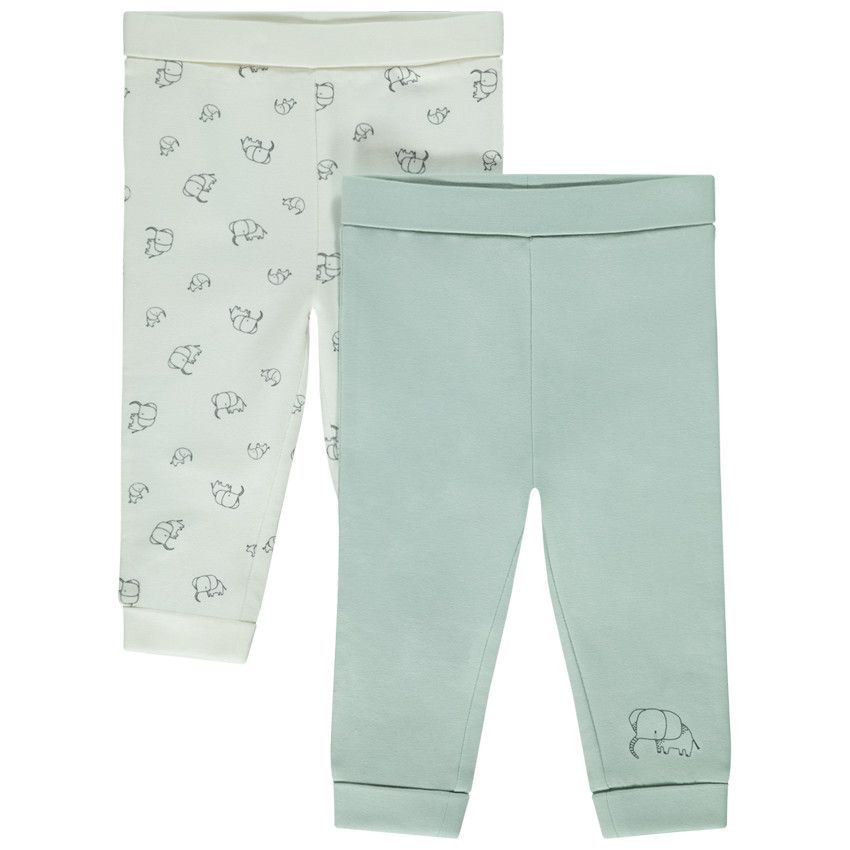 Lot de 2 caleçons évolutifs éléphants pour bébé garçon - Vert