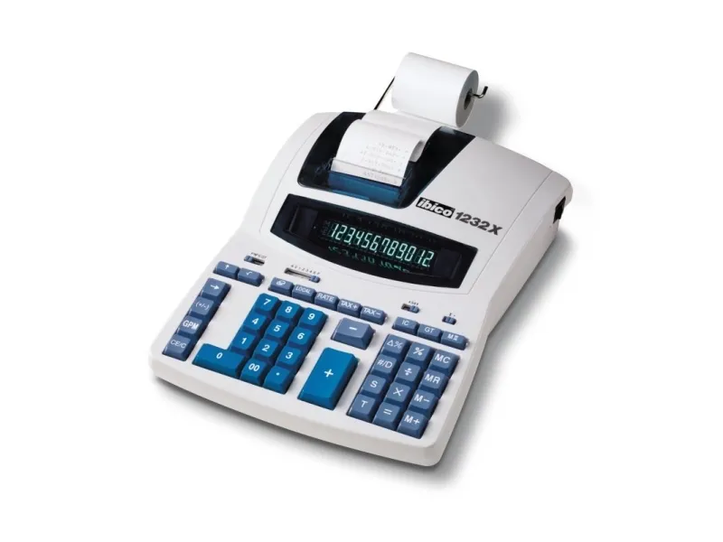 Strimmelregner Ibico 1232X m/12 cifre Euro, grønt display