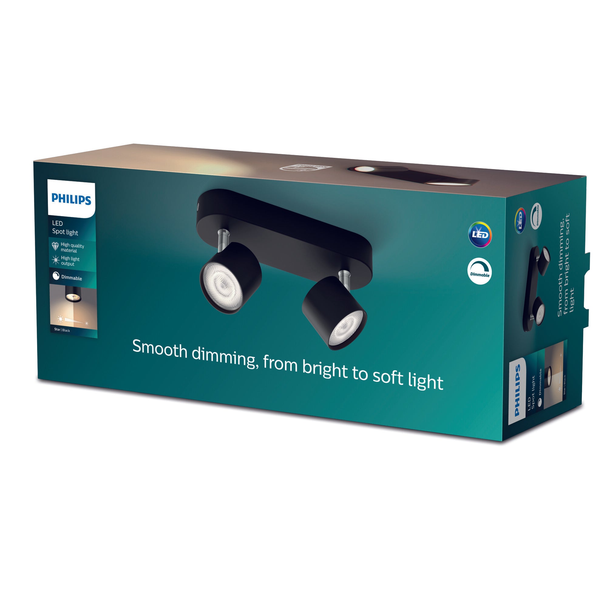 Philips Star opbouwspot - 2-lichts - zwart