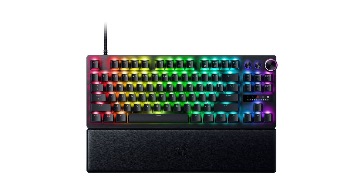 RazerHuntsman V3 Pro TKL, gaming toetsenbord  (Zwart, US lay-out, Razer Analog Optical Gen 2, RGB leds, TKL, PBT double-shot)