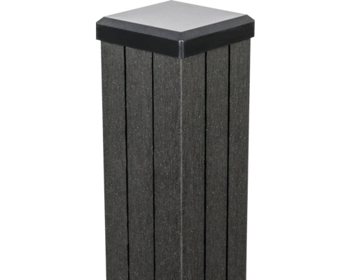 GroJa Merano BPC doelpaal inclusief dop voor inbetonneren, 7 x 7 x 240 cm, antraciet