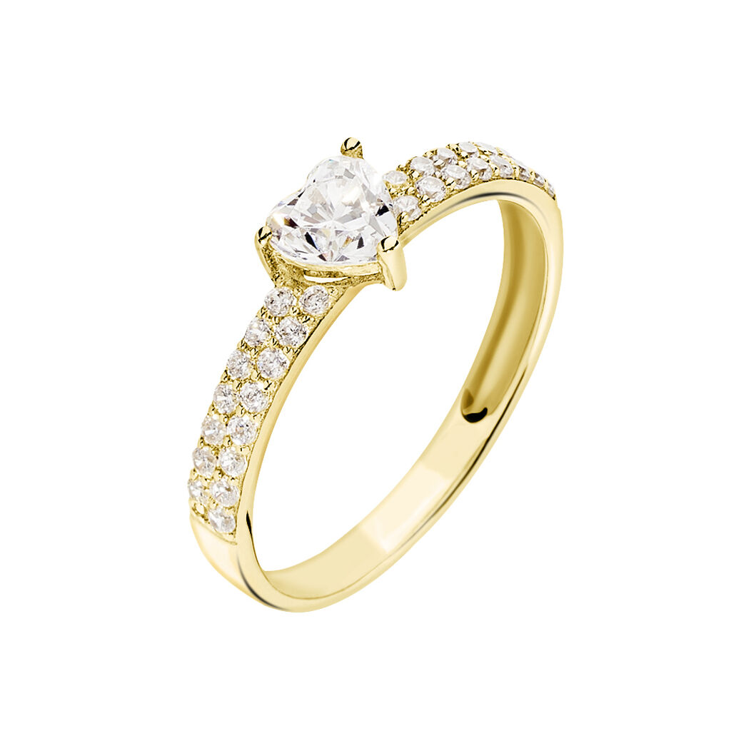 Bague Monelle Or Jaune Oxyde De Zirconium