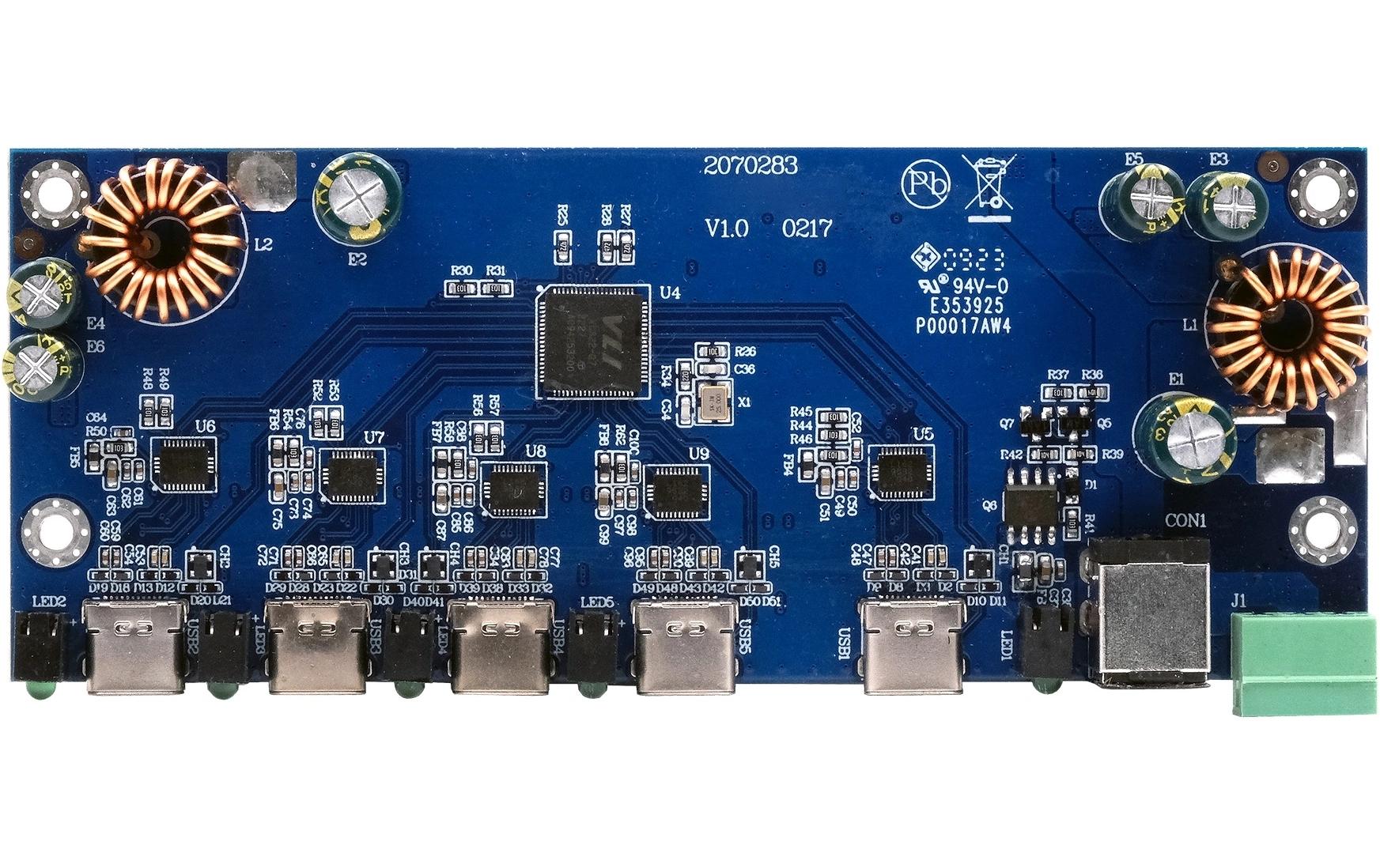 USB-Hub EX-12294HMS-PLIndustrial USB 3.2 Gen 2 x 1 Hub-Platine 4-Port mit 15KV Überspannungsschutz