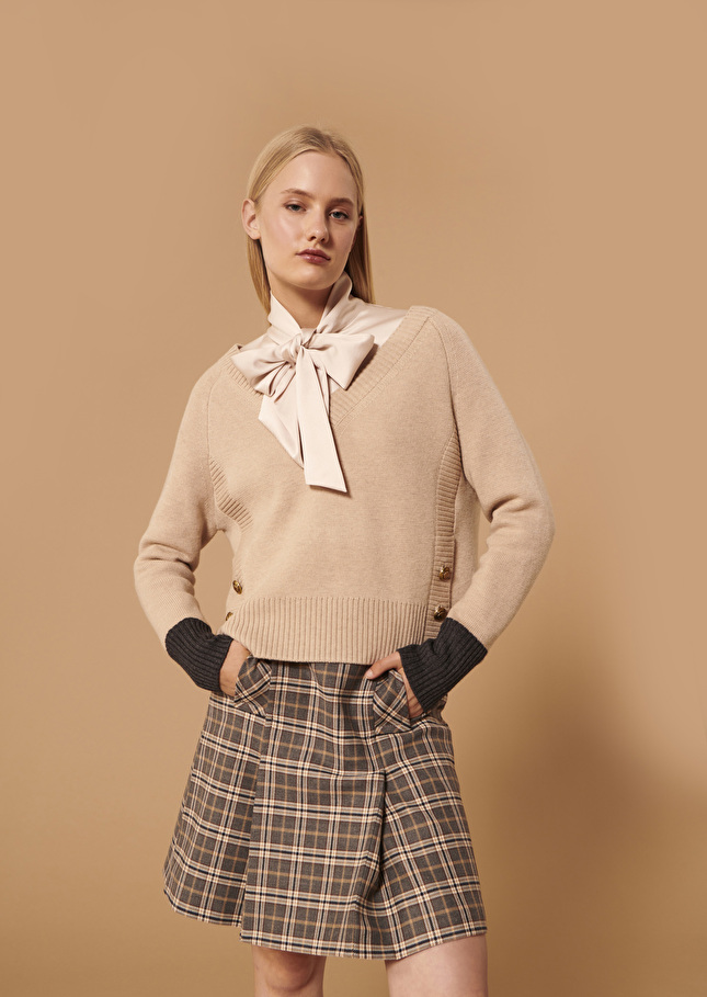 Pull Promessebeige en laine