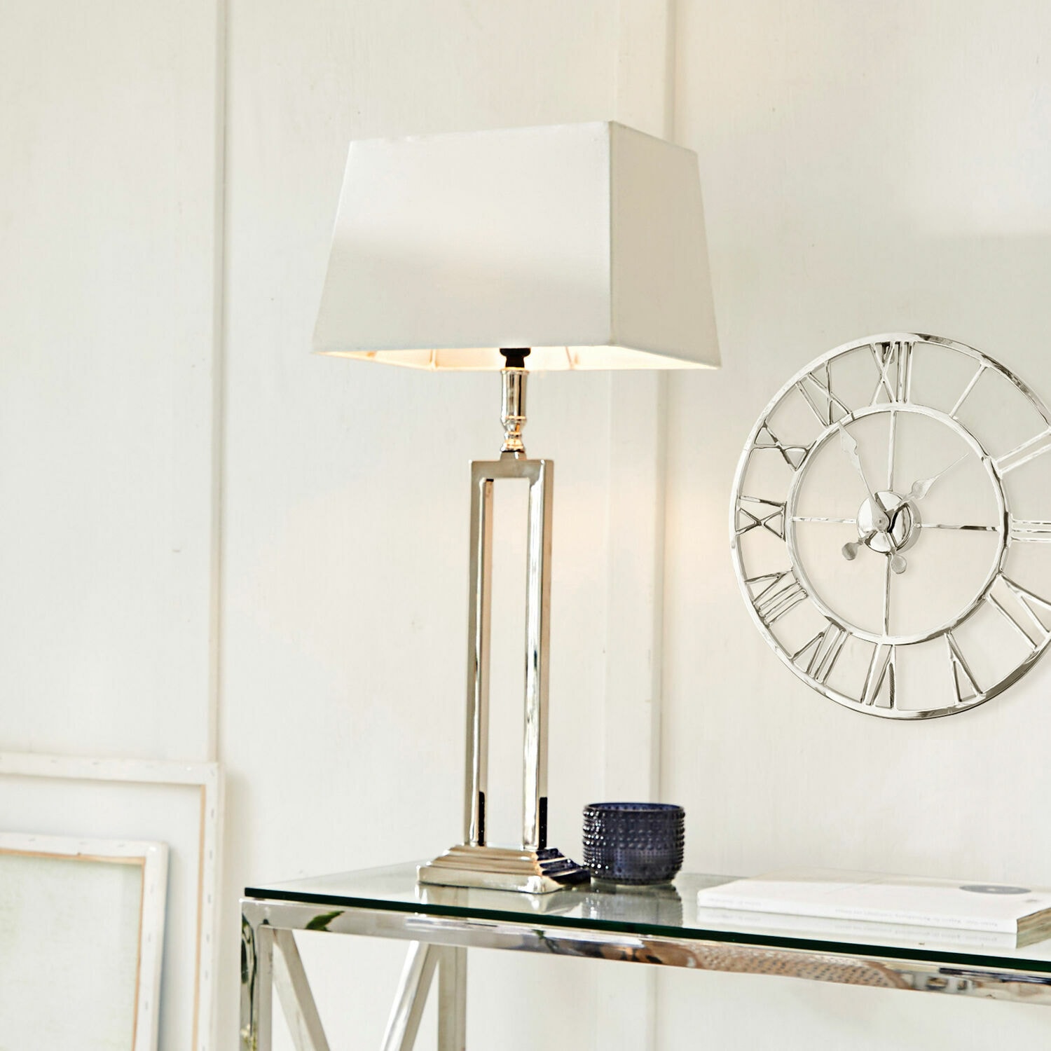 Tischlampe Kinshaa creme/silber
