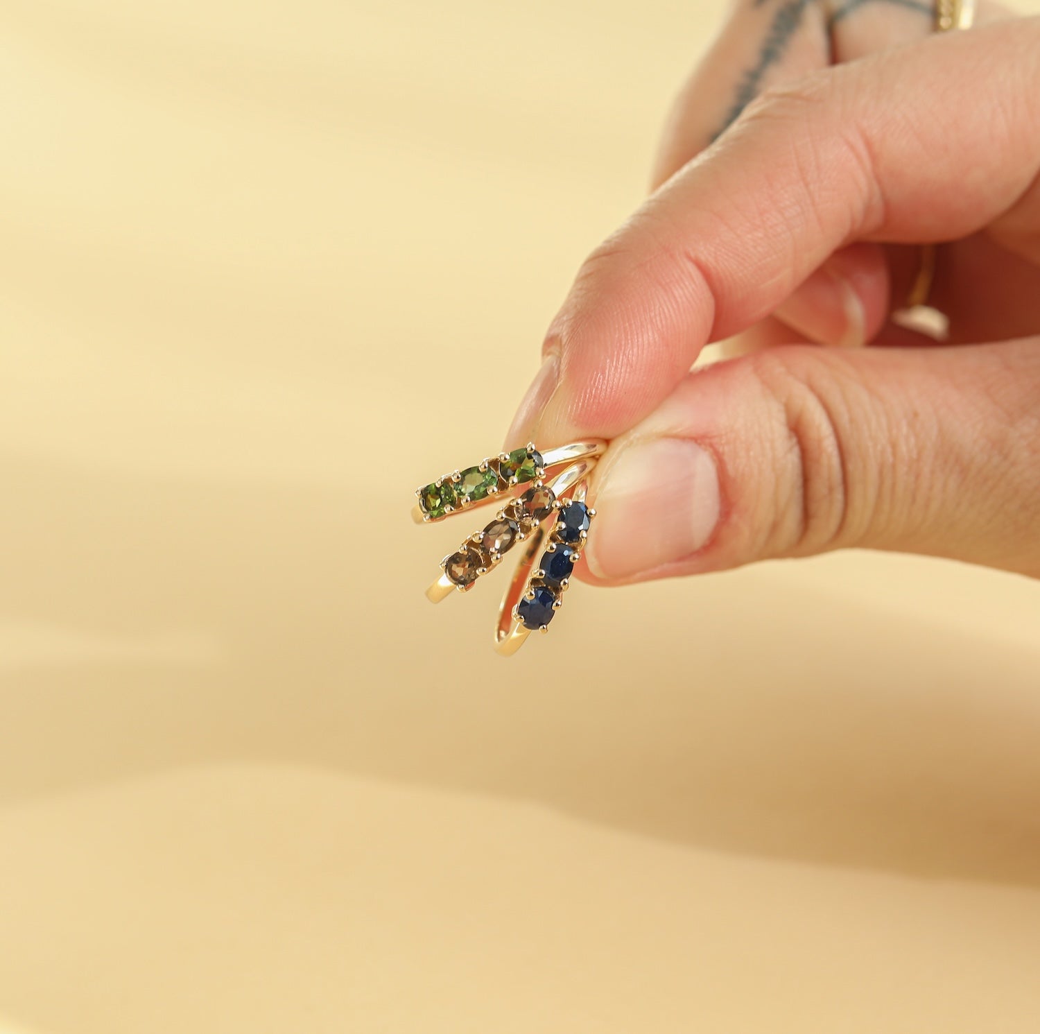 Trio Tourmaline ring | 14K Goud