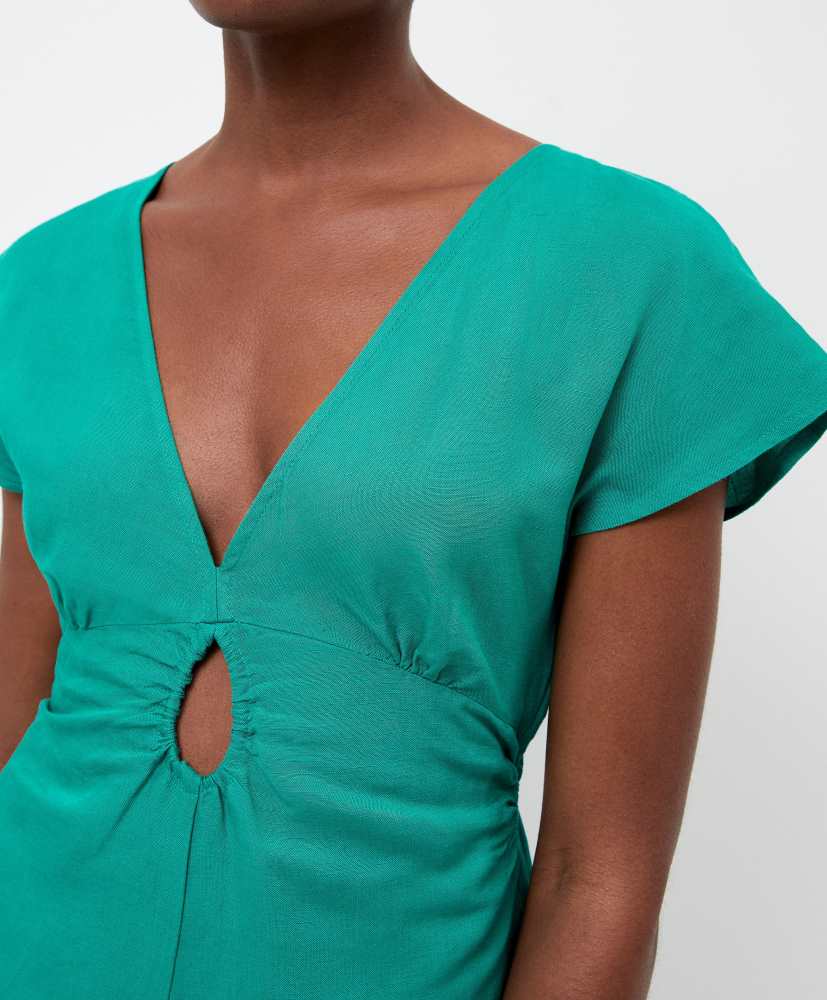 Vestido midi de linho