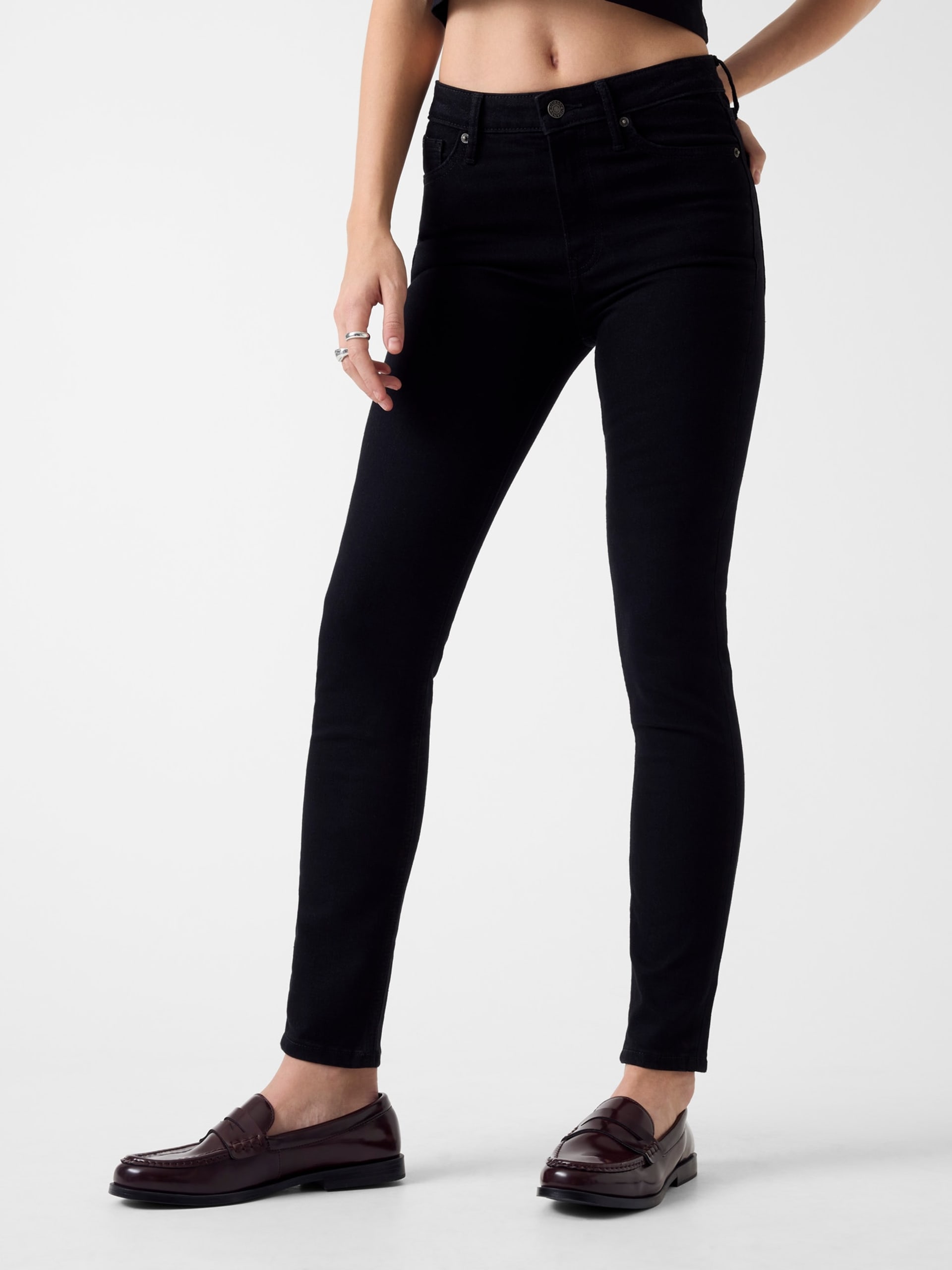 Calça jeans skinny de cintura alta G05