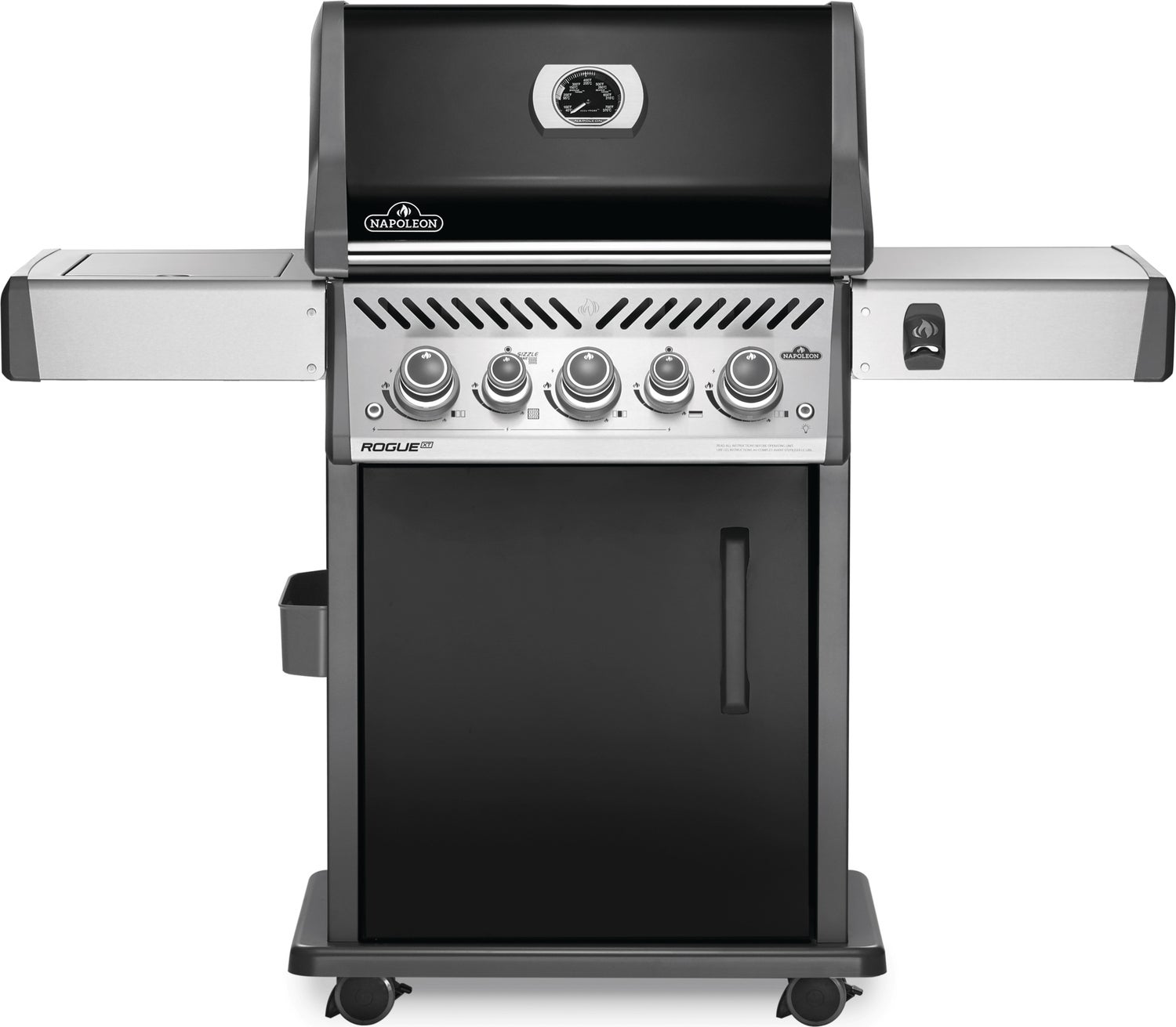 Napoleon gasbarbecue met achter- en zijbrander Rogue zwart 130 x 64 x 123 cm