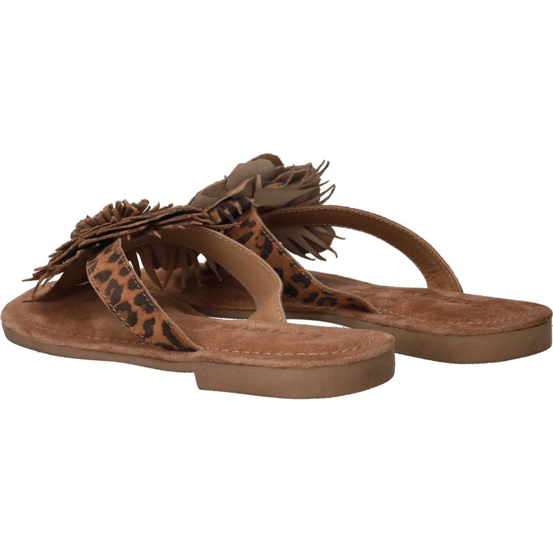 Lazamani Nomi Flower Slippers Bruin Dames