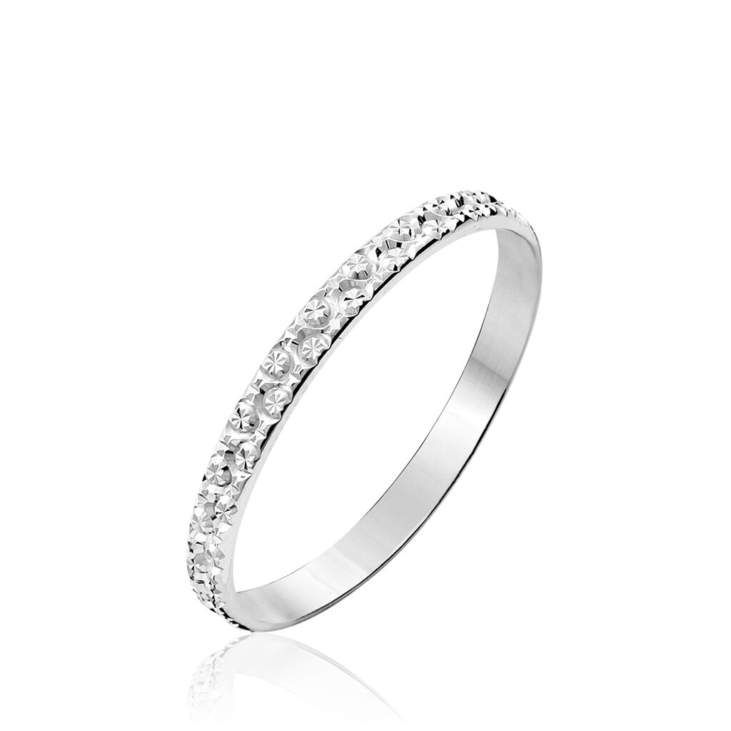 Alliance Fantaisie Diamantee Ruban Plat Or Blanc